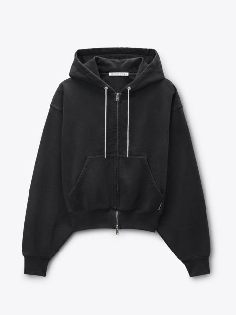 Crystal Hotfix Drawcord Zip-Up Hoodie