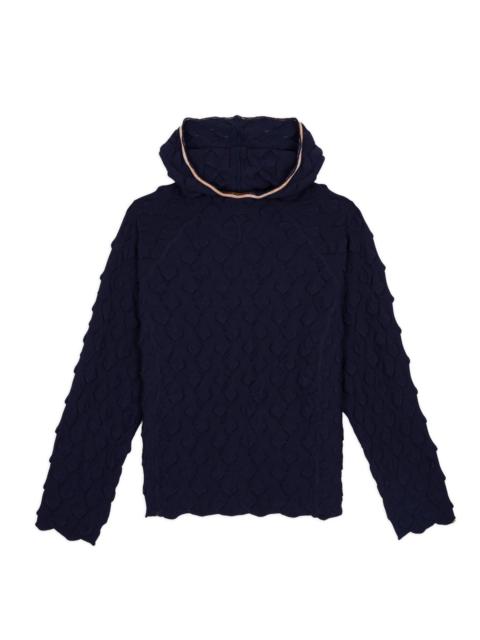 Bubble Knit Hoodie - Midnight Blue