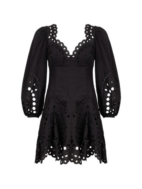 Esmare scalloped embroidered mini dress