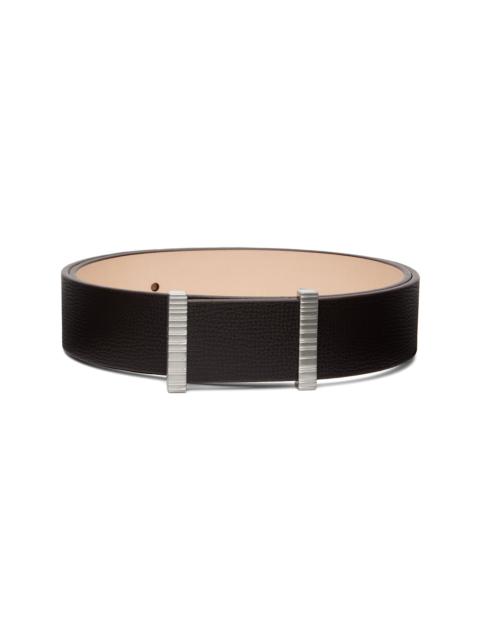 Brown Stripe Buckle Belt