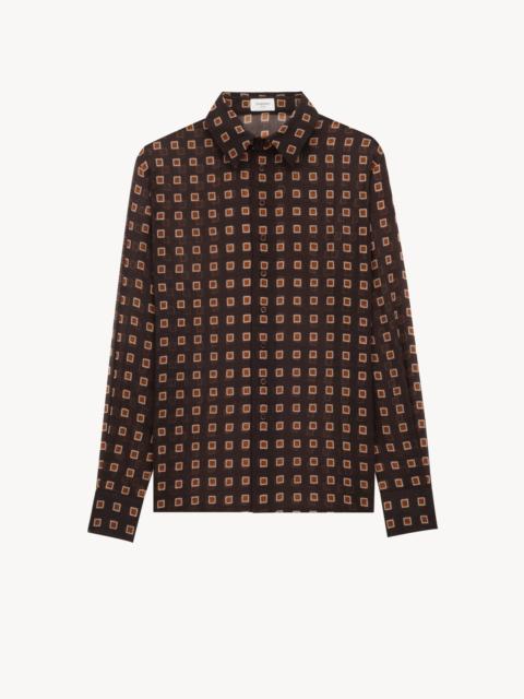 SHIRT IN SQUARED WOOL ETAMINE