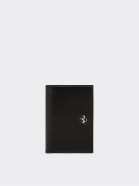 Foldable card holder in smooth leather