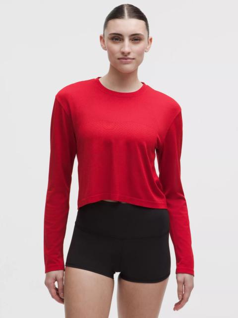 Swiftly Perforated Stripe Long-Sleeve Shirt