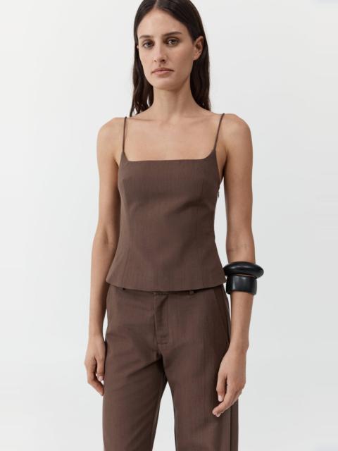 Silk Canvas Cami - Mud