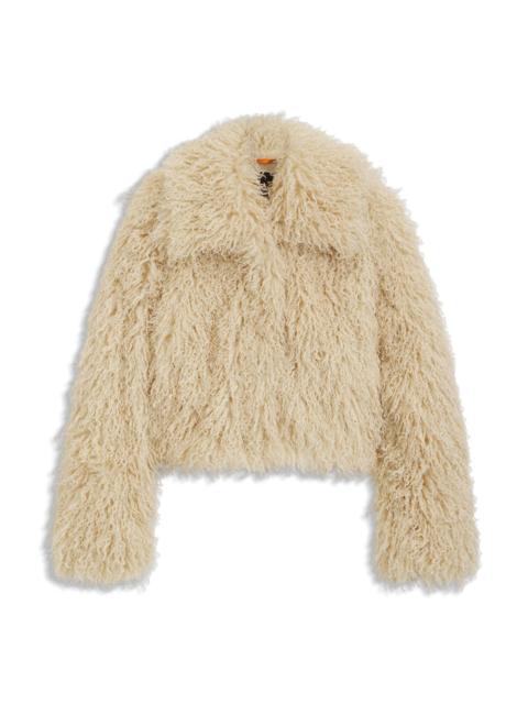 FAUX-FUR JACKET WITH CROPPED LENGTH