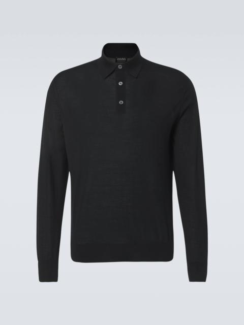 Wool polo shirt