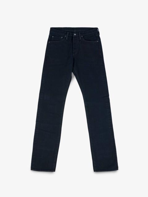 IH-555SBR-14OD 14OZ BROKEN TWILL SELVEDGE DENIM SLIM CUT JEANS - INDIGO OVERDYED BLACK