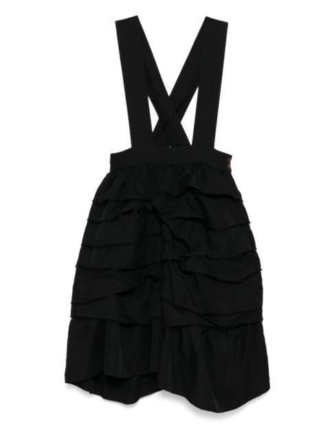raw edge pinafore dress