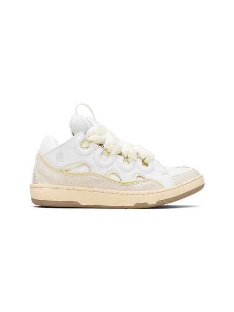 Off-White & Yellow Curb Leather Sneakers