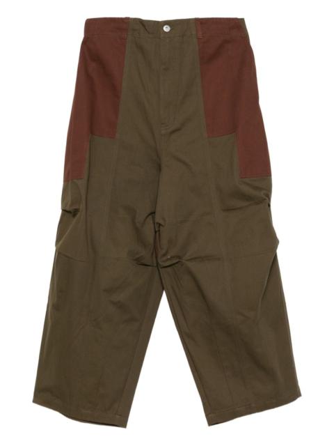 contrast-panel trousers