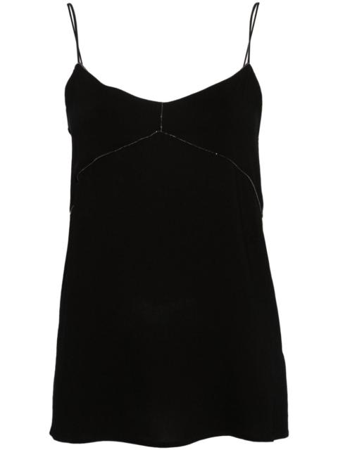 beaded-trim crepe tank top