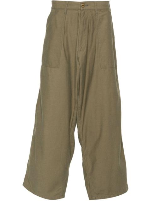 wide-leg cotton trousers