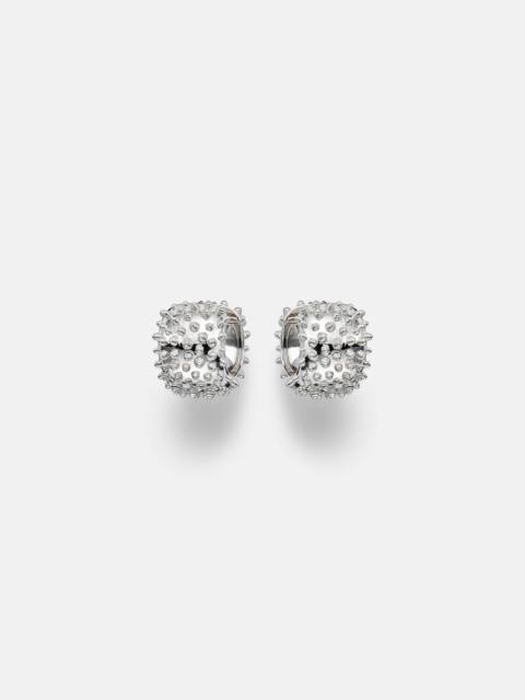 Picots 9kt white gold (375/1000) hoop earrings