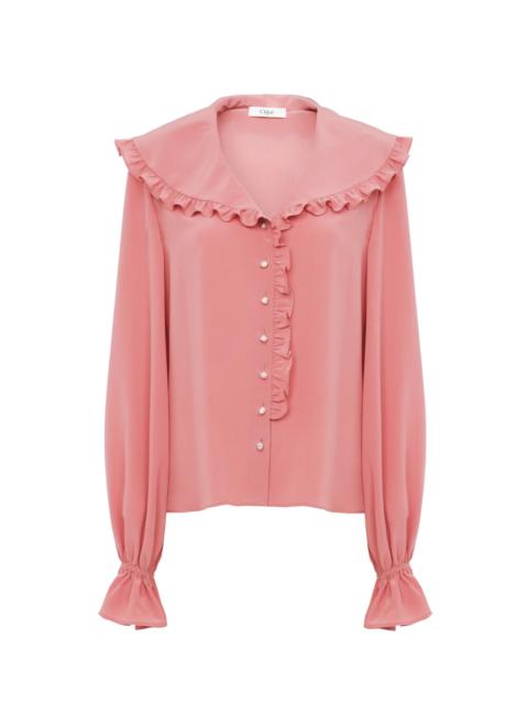 FLUID RUFFLE BLOUSE IN CRÊPE DE CHINE