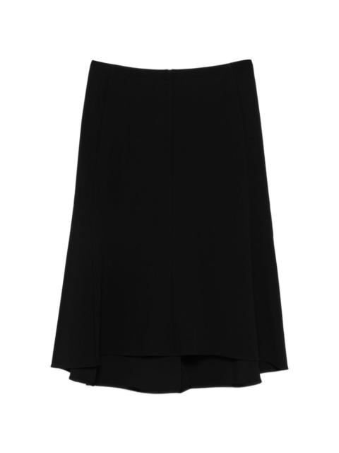 zip-fastening layered midi skirt