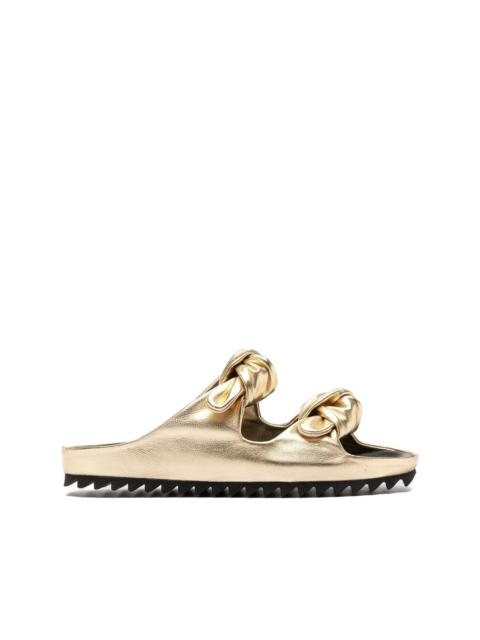 knotted double-strap sandals