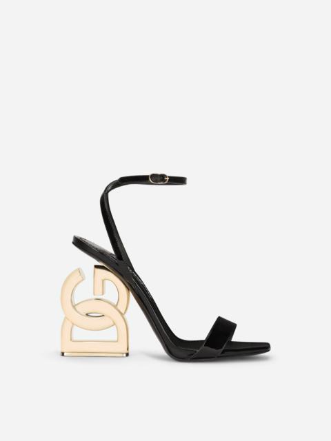 Patent leather sandals with 3.5 heel