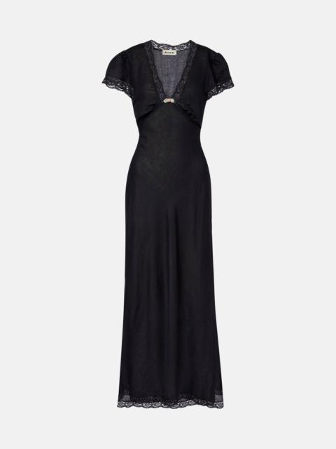 Clarice lace-trimmed midi dress