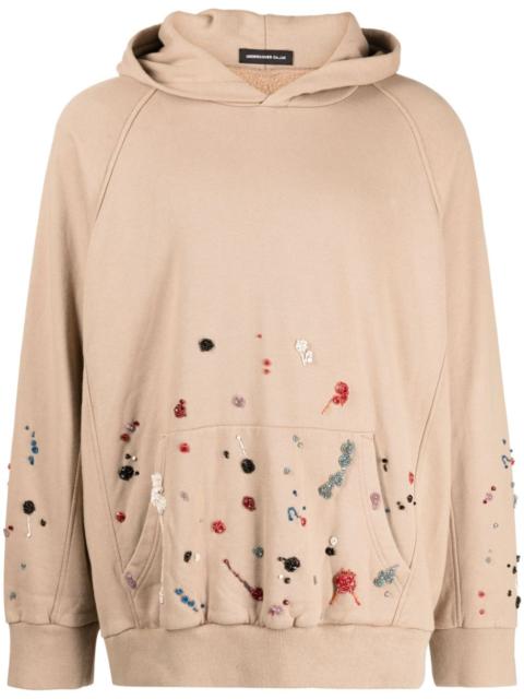 bead-embellished cotton hoodie