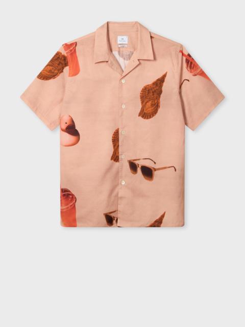 Orange 'Sunbleached Snaps' Poplin Shirt
