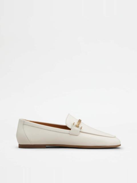 LOAFERS IN LEATHER - WHITE