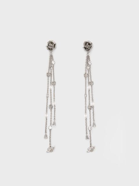 EARRINGS WITH PENDANTS AND ROSE