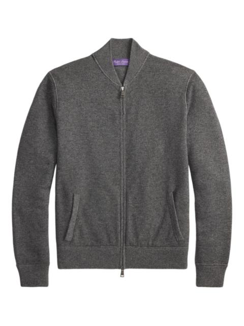 zip-up cashmere cardigan