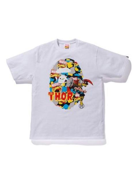 A Bathing Ape x Marvel Crossover Printing Short Sleeve Tee 'White Thor' 1F23110923