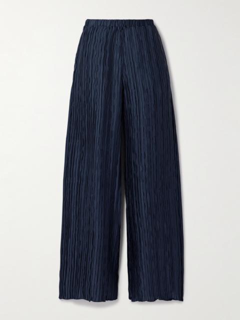 Mandrake Plissé-satin Wide-leg Pants