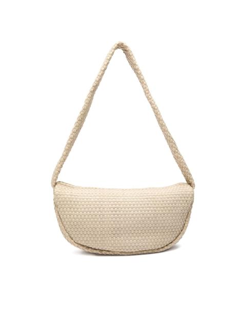 Lattice Weave Crescent shoulder bag