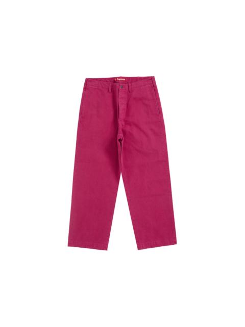 Supreme Washed Herringbone Chino Pant Dusty Pink