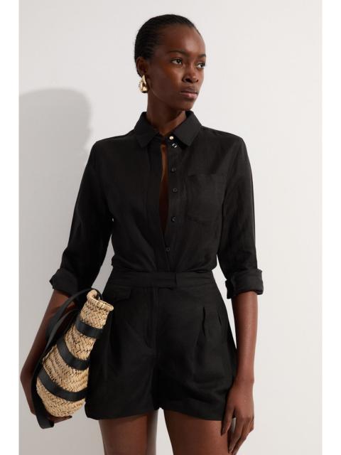 Viscose Linen Woven Long Sleeve Shirt