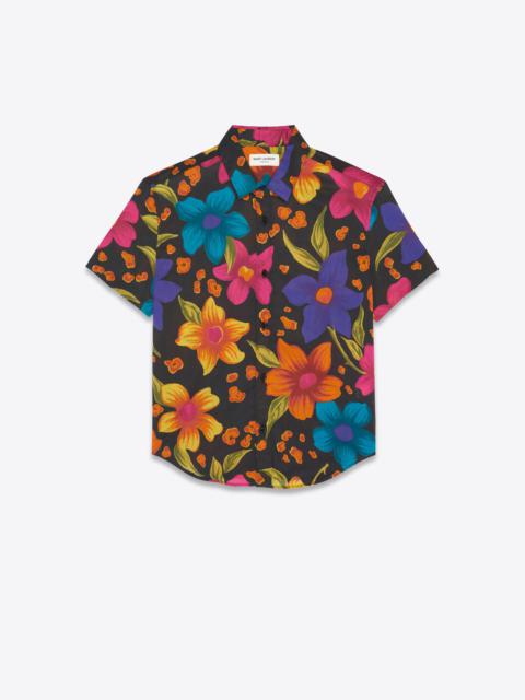 yves collar shirt in floral cotton