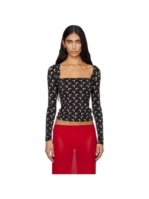 Black Moon Printed Square Neck T-shirt