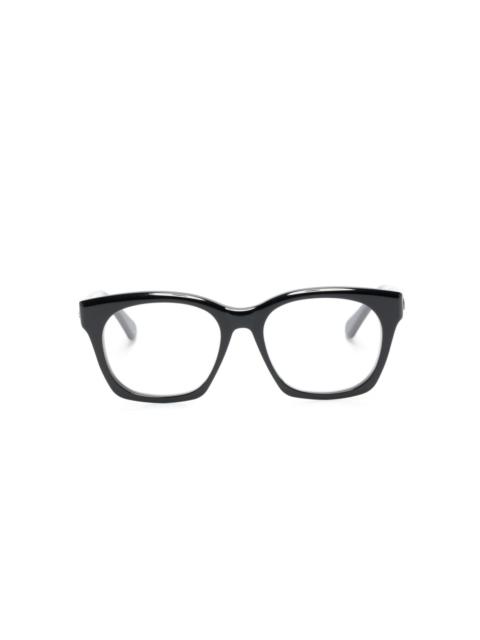 logo-embossed square-frame glasses