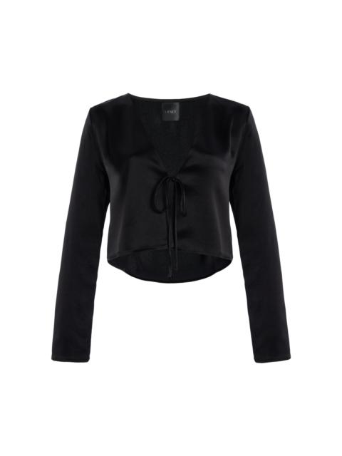 Barb Cropped Satin Top black