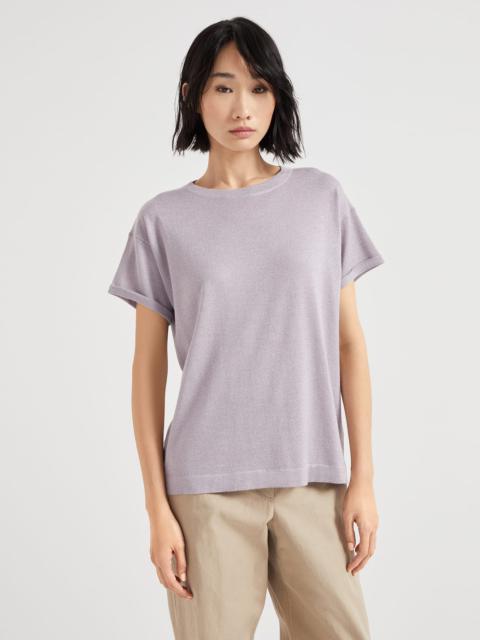 Sparkling cashmere and silk lightweight sweater