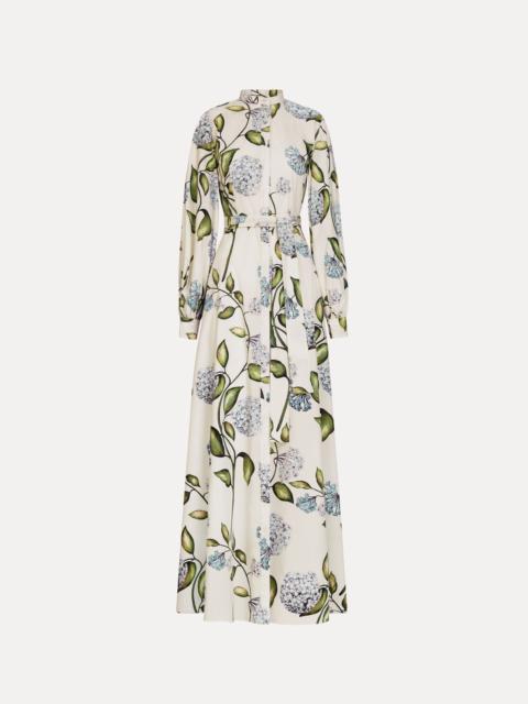 PORCELAIN FLOWER COTTON POPLIN CAFTAN