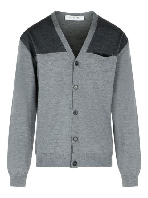 V-neck wool cardigan