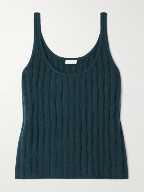Luxe Palace Ribbed And Pointelle-knit Wool And Cashmere-blend Tank