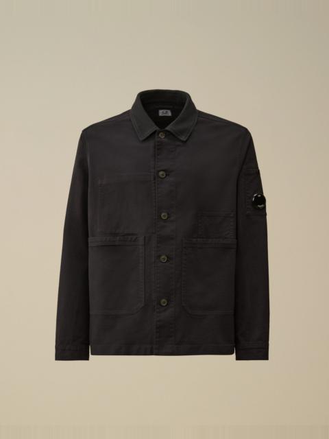 Cotton/Nylon Double Satin Lens Utility Button Overshirt