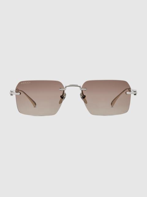 Frameless rectangular sunglasses