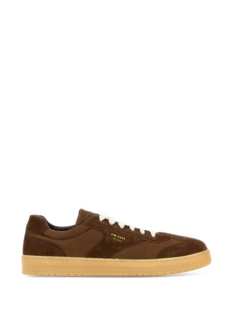 Brown Suede E Re-Nylon Sneakers Cacao