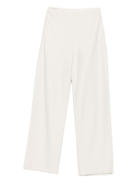 textured straight trousers