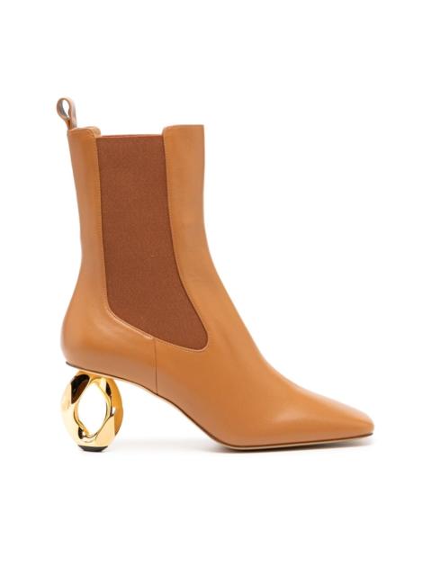 65mm chain heel boots