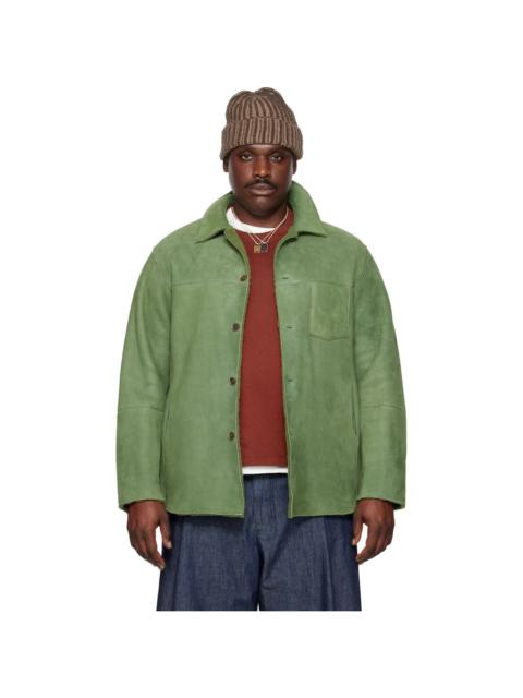 Green Merino Mouton Shirt Jacket