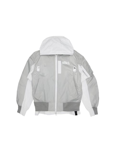 Nike x Sacai Layered Bomber Jacket Grey Fog