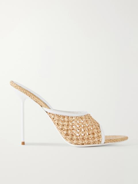 Lidia Leather-trimmed Straw Mules