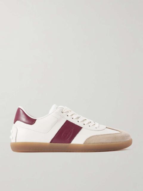 Cassetta suede-trimmed leather sneakers White