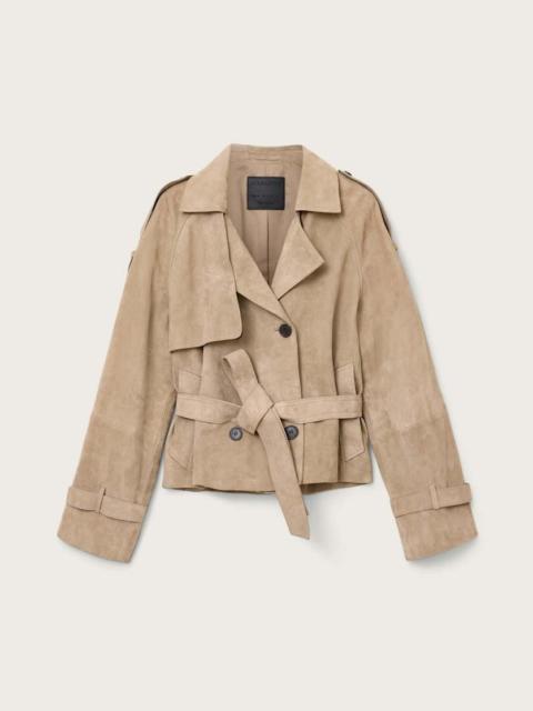 REED CROPPED SUEDE TRENCH COAT